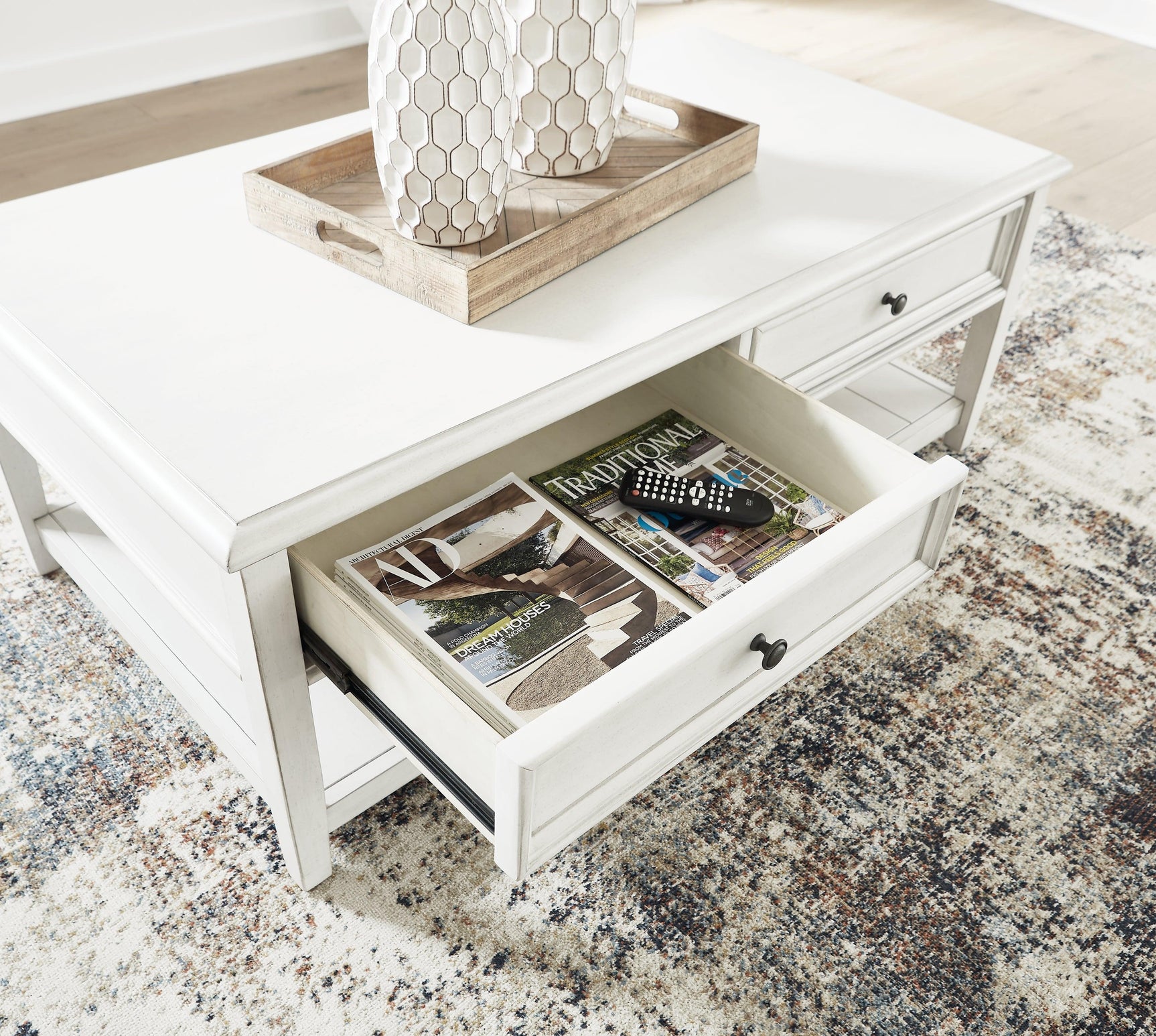 Kanwyn Whitewash Coffee Table - Ella Furniture