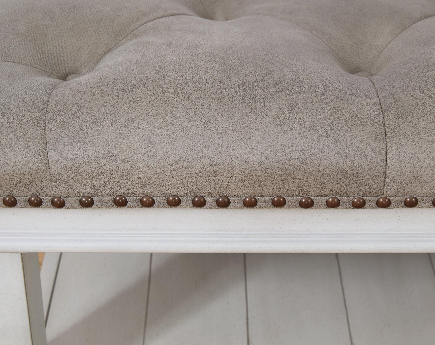 Kanwyn Whitewash Upholstered Ottoman Coffee Table - Ella Furniture