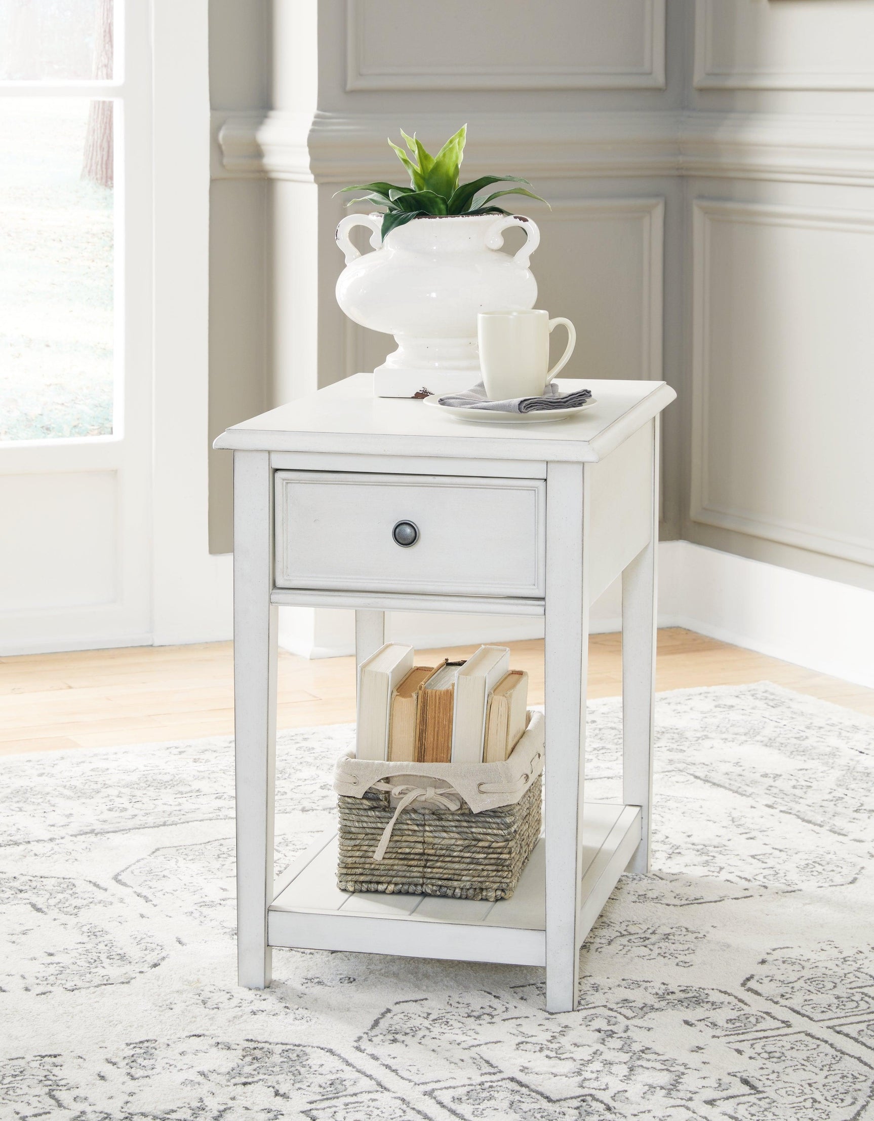 Kanwyn Whitewash End Table - Ella Furniture