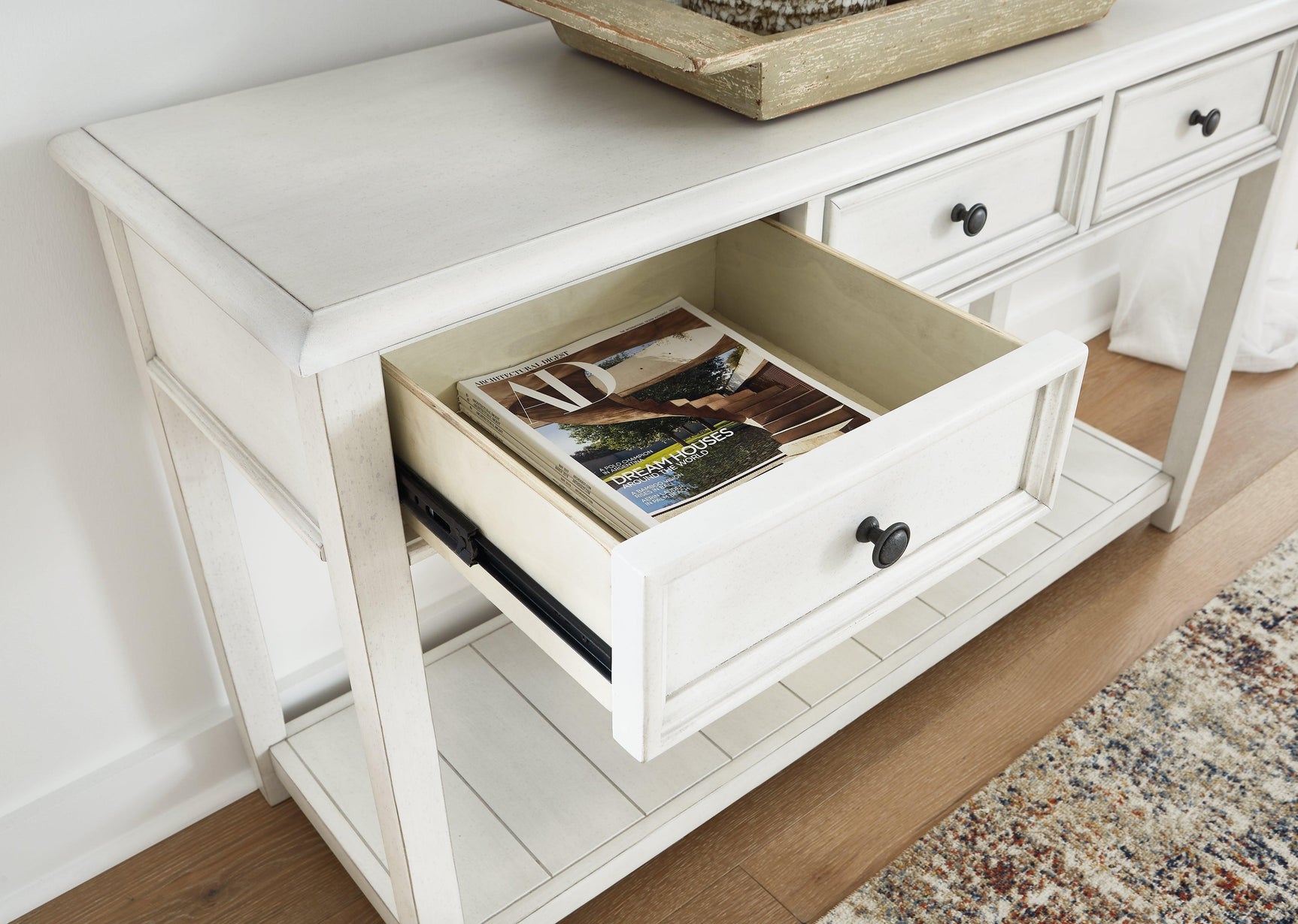 Kanwyn Whitewash Sofa Table - Ella Furniture