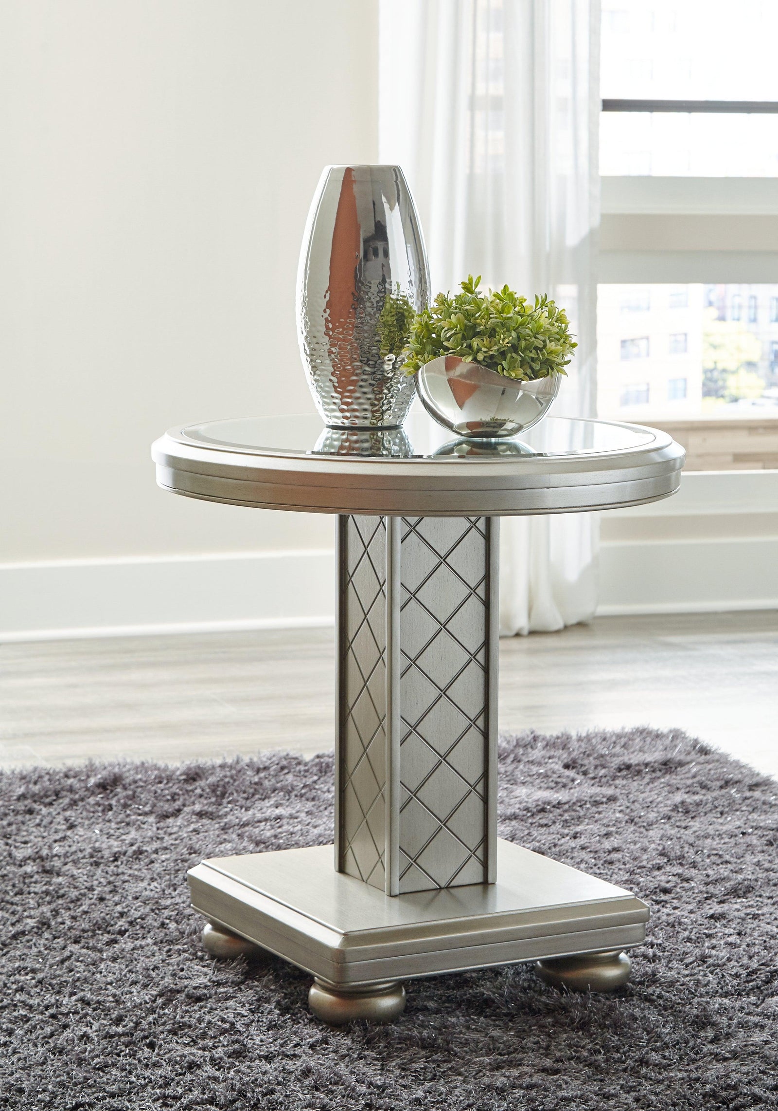 Chevanna Platinum Coffee Table With 2 End Tables - Ella Furniture