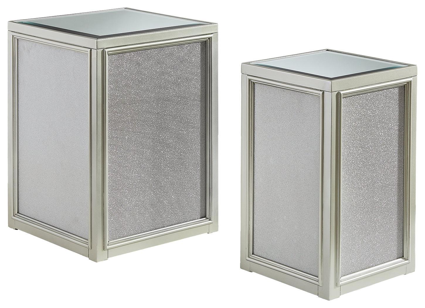 Traleena Silver Finish Nesting End Table (Set Of 2) - Ella Furniture