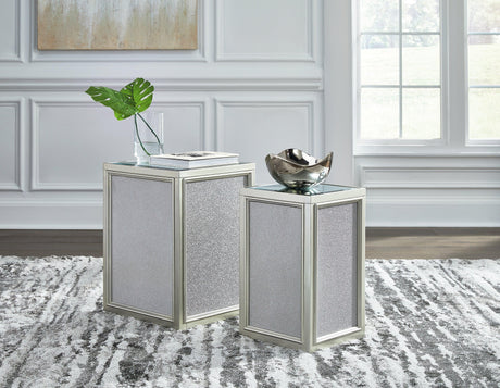 Traleena Silver Finish Nesting End Table (Set Of 2) - Ella Furniture