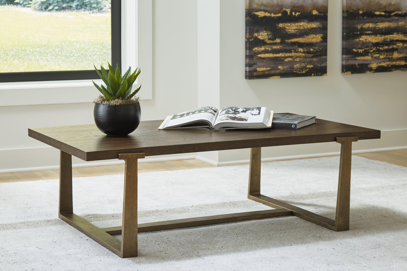 Balintmore Brown/gold Finish Coffee Table - Ella Furniture