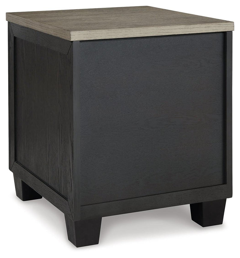 Foyland Black/brown End Table - Ella Furniture