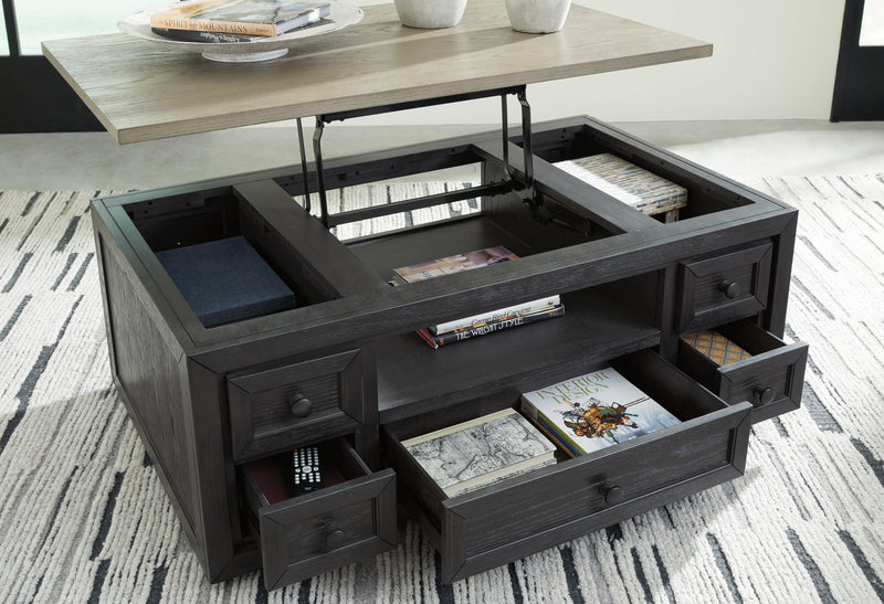 Foyland Black/brown Lift-top Coffee Table - Ella Furniture