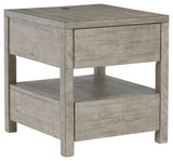 Krystanza Weathered Gray End Table - Ella Furniture