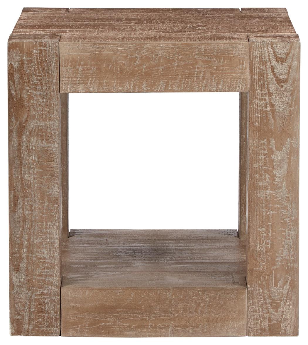 Waltleigh Distressed Brown End Table - Ella Furniture