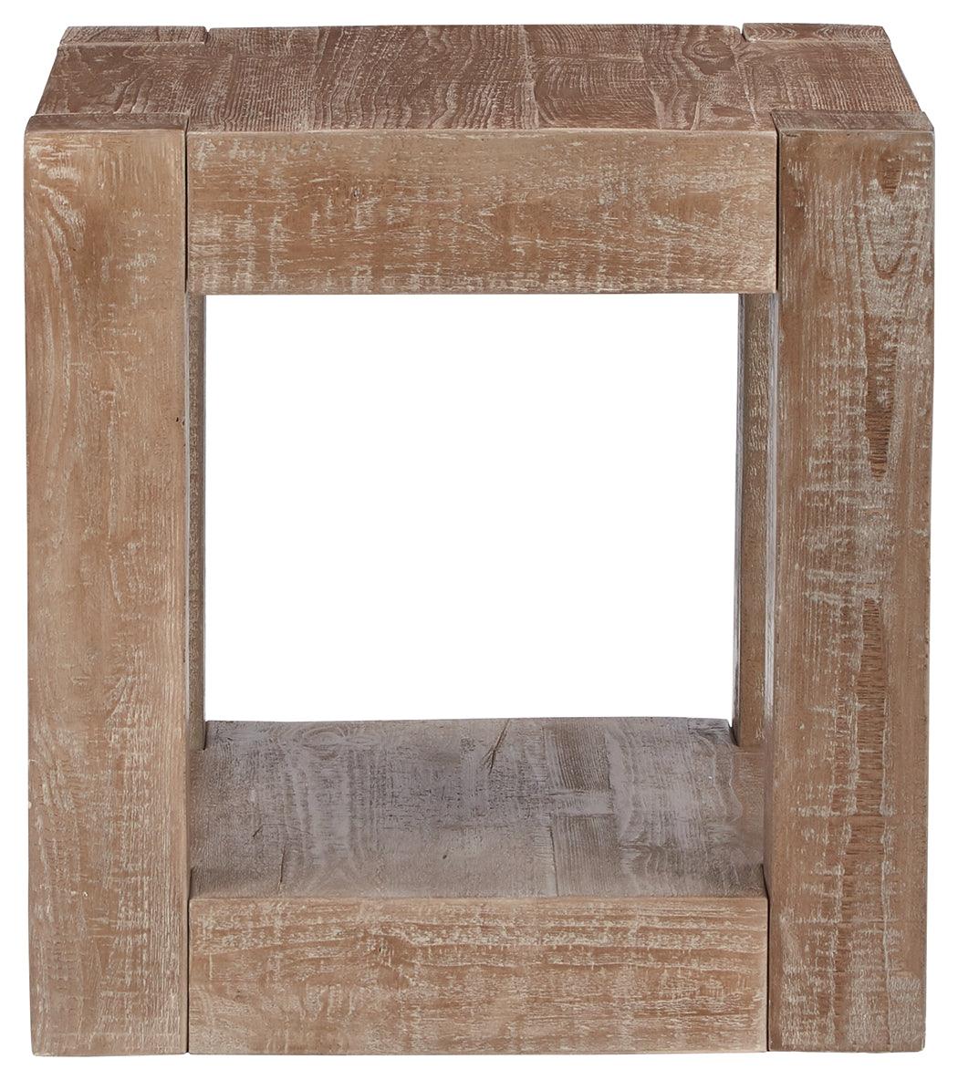 Waltleigh Distressed Brown End Table - Ella Furniture