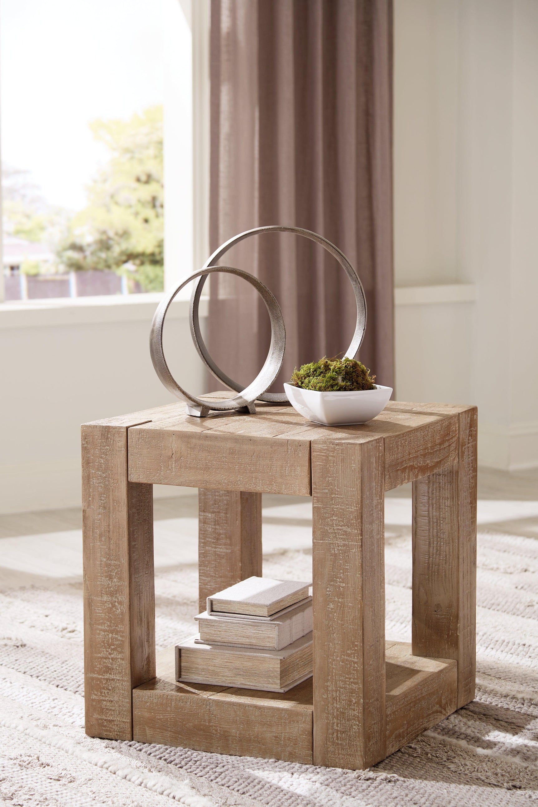 Waltleigh Distressed Brown End Table - Ella Furniture