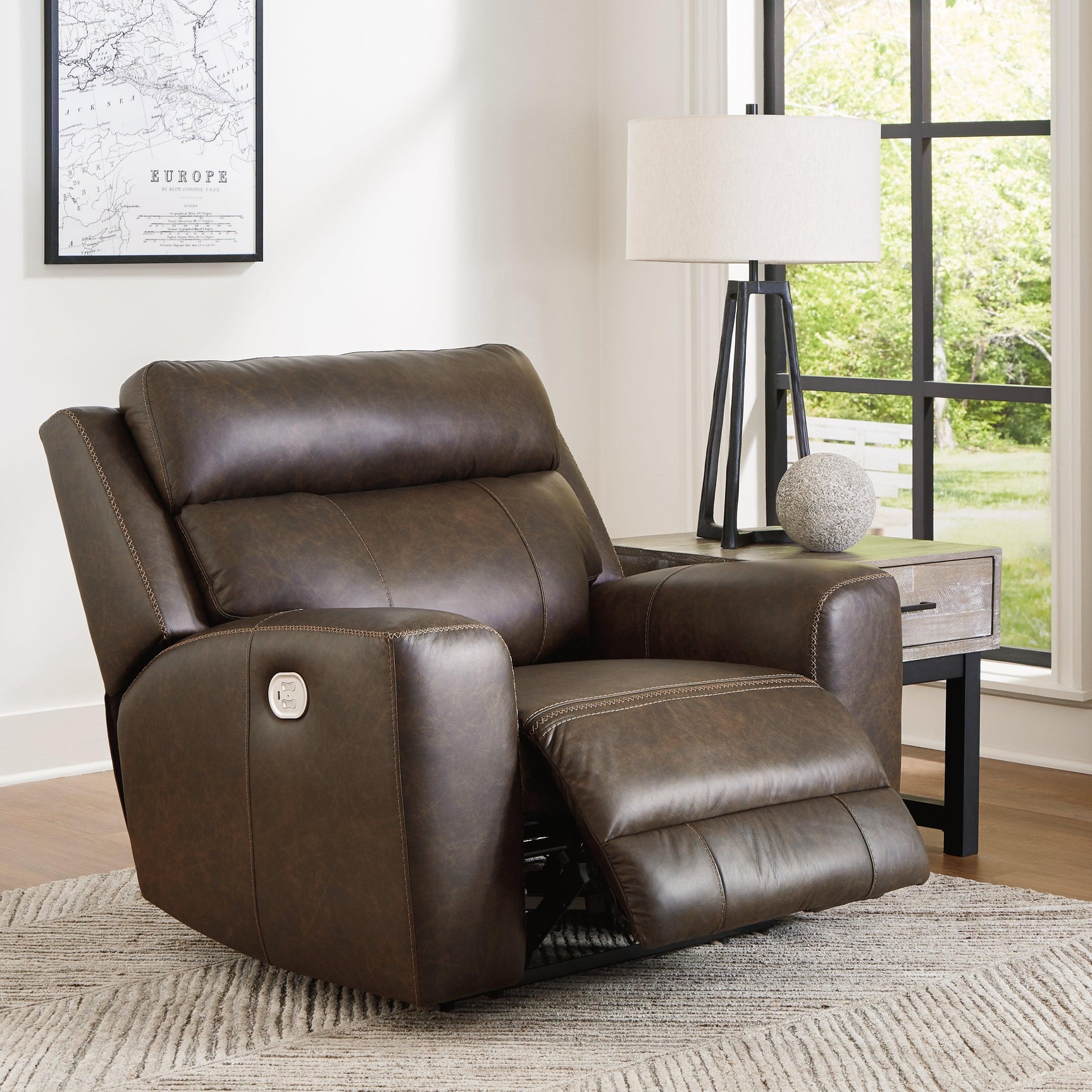 Roman Umber Power Recliner - Ella Furniture