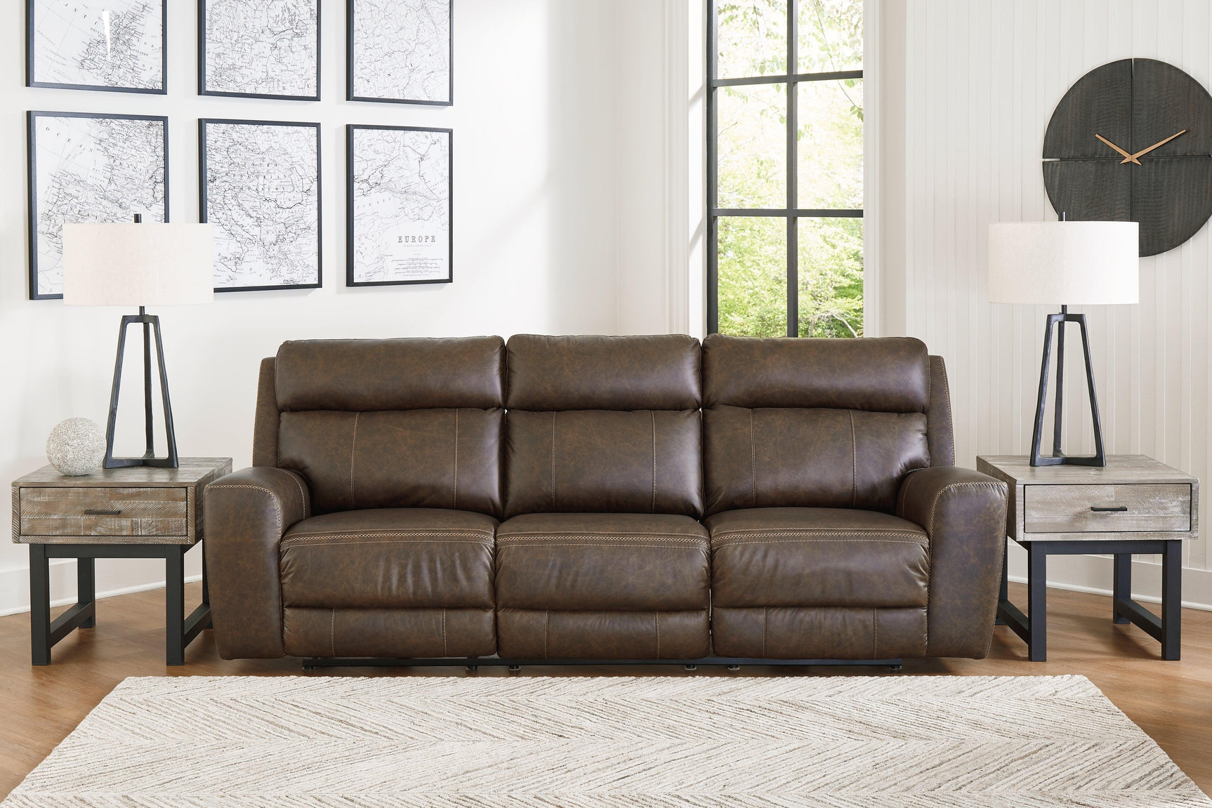 Roman Umber Power Reclining Sofa - Ella Furniture