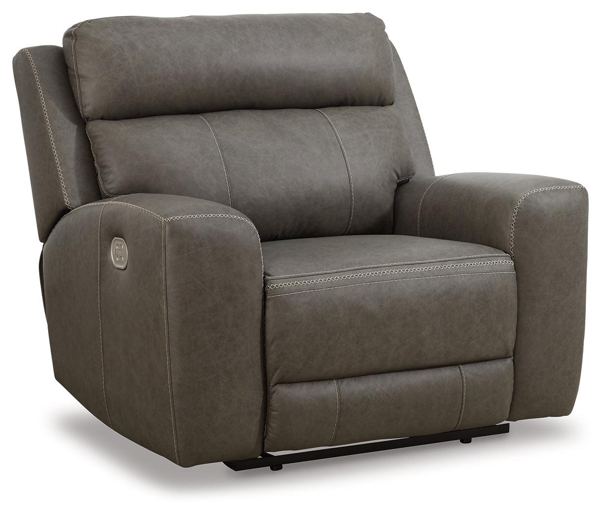 Roman Smoke Power Recliner - Ella Furniture