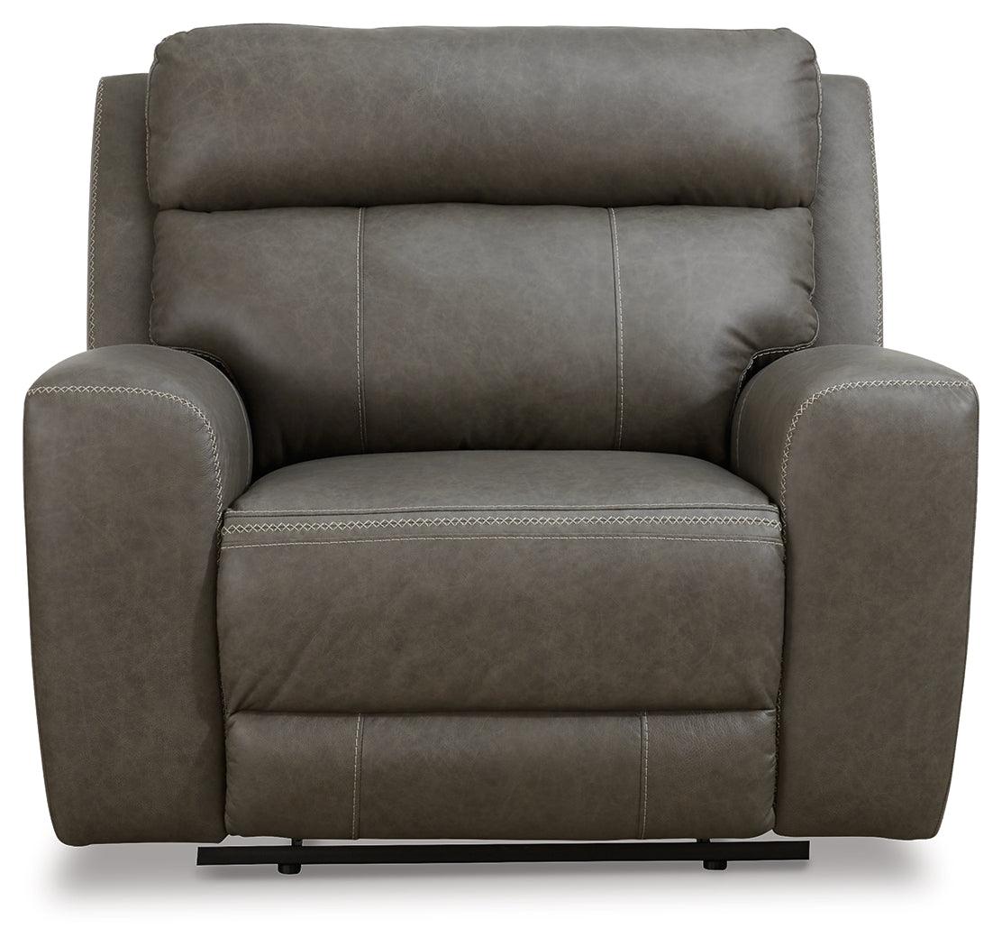 Roman Smoke Power Recliner - Ella Furniture