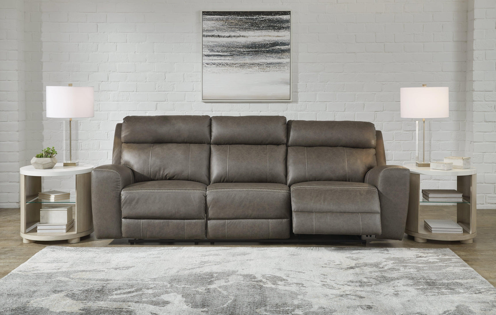 Roman Smoke Power Reclining Sofa - Ella Furniture