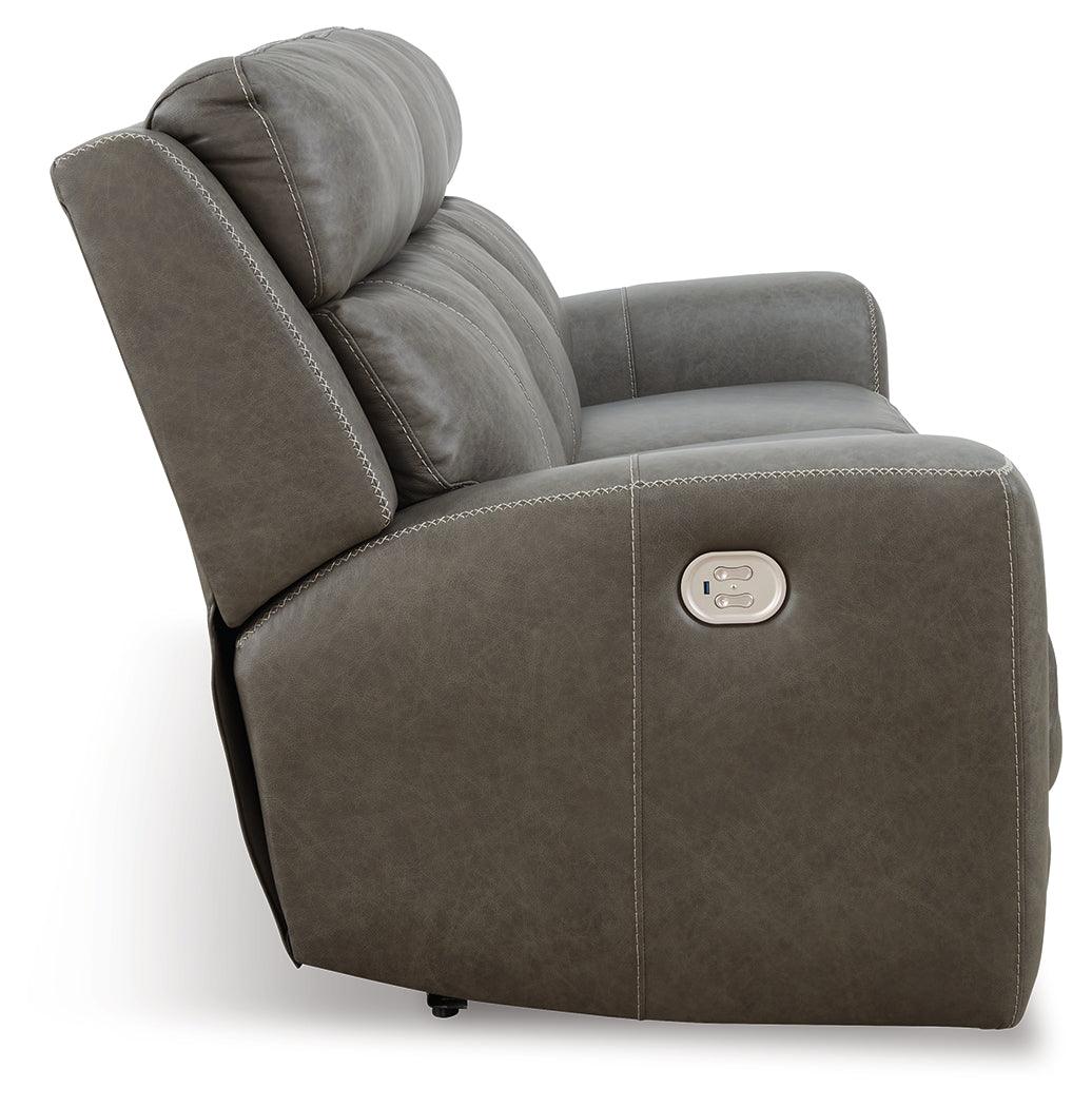 Roman Smoke Power Reclining Sofa - Ella Furniture