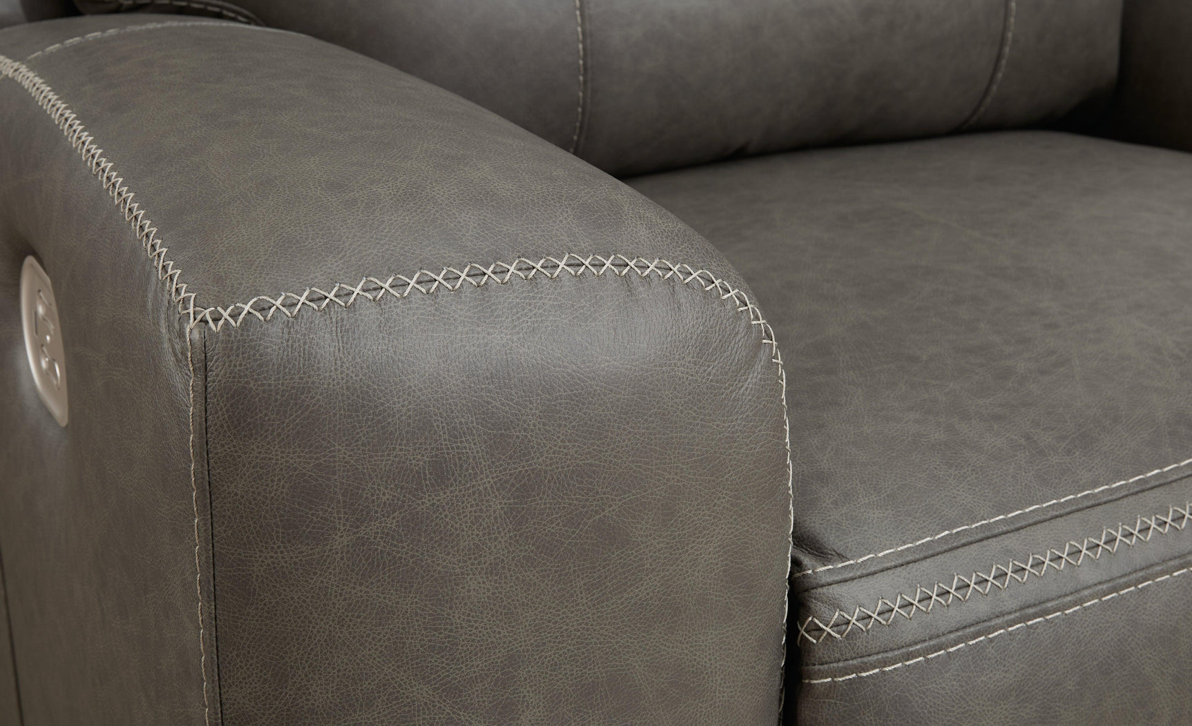 Roman Smoke Power Reclining Sofa - Ella Furniture