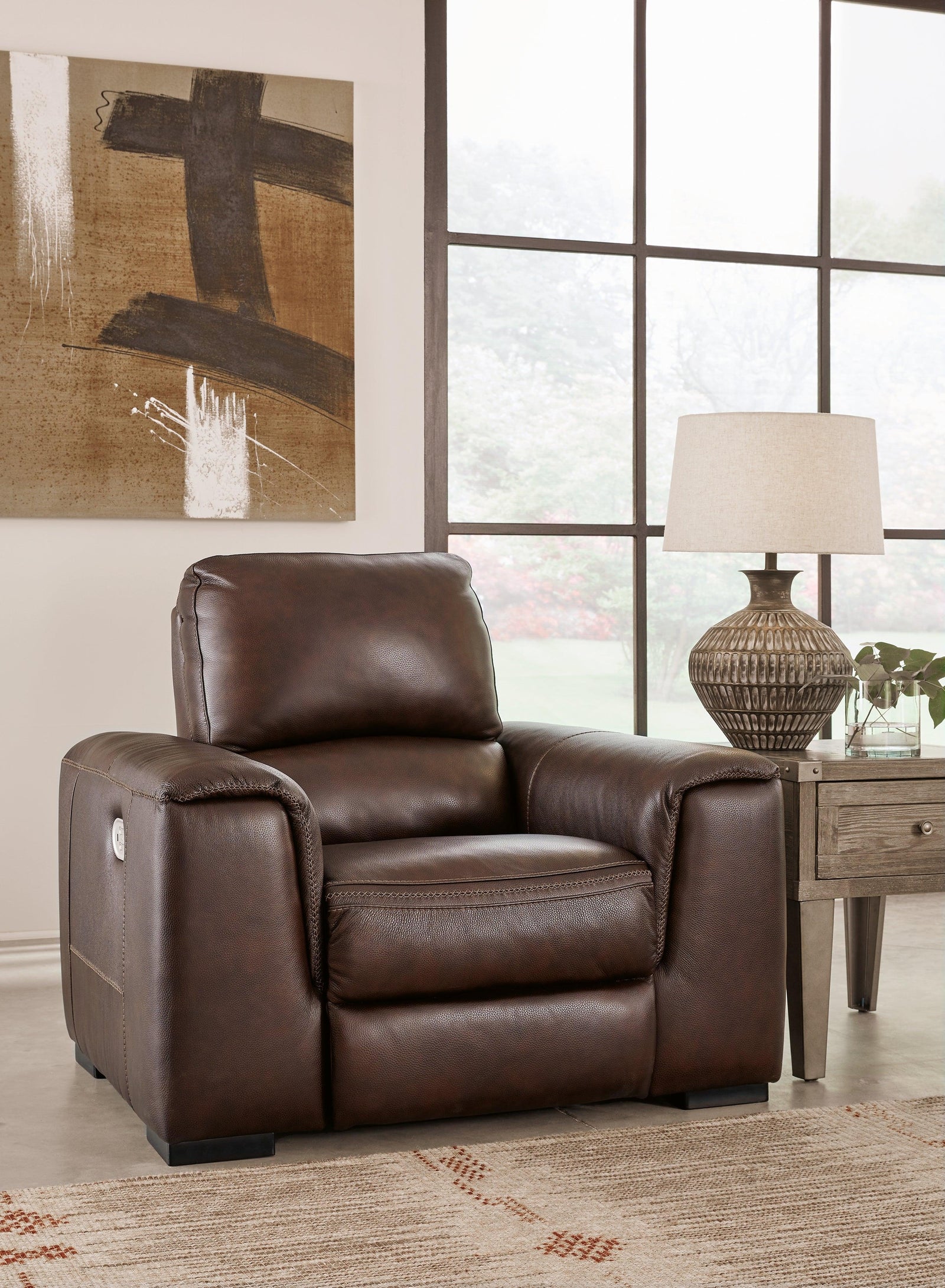 Alessandro Walnut Power Recliner - Ella Furniture
