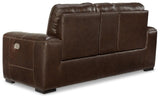 Alessandro Walnut Power Reclining Loveseat With Console - Ella Furniture