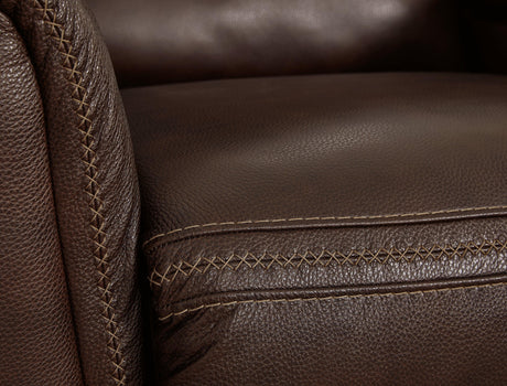 Alessandro Walnut Power Reclining Loveseat With Console - Ella Furniture