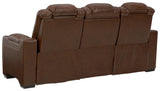 Backtrack Chocolate Leather Power Reclining Sofa - Ella Furniture