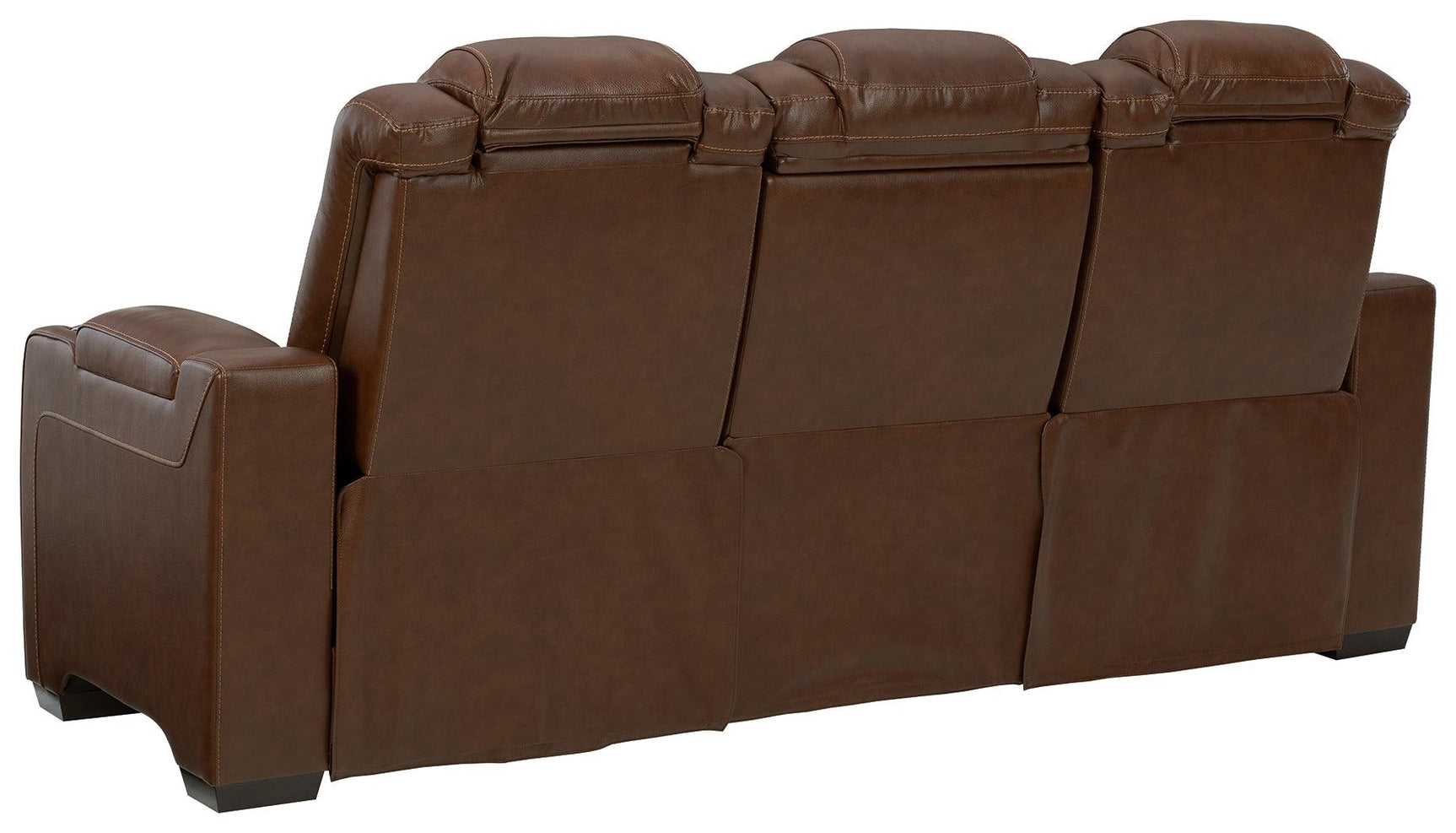 Backtrack Chocolate Leather Power Reclining Sofa - Ella Furniture