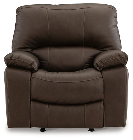 Leesworth Dark Brown Leather Power Recliner - Ella Furniture