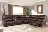 Hallstrung Chocolate 6-Piece Power Reclining Sectional - Ella Furniture