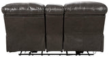 Hallstrung Gray Leather Power Reclining Loveseat With Console - Ella Furniture