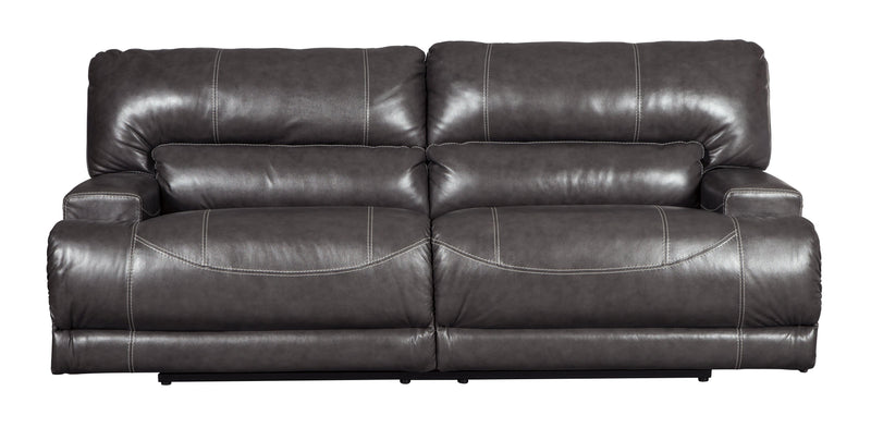 Mccaskill Gray Leather Reclining Sofa - Ella Furniture