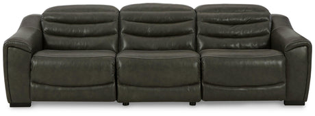 Center Line Dark Gray 3-Piece Power Reclining Sectional - Ella Furniture