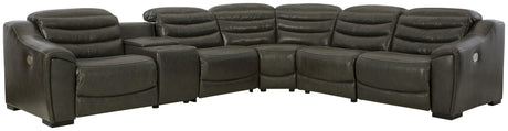 Center Line Dark Gray 6-Piece Power Reclining Sectional - Ella Furniture