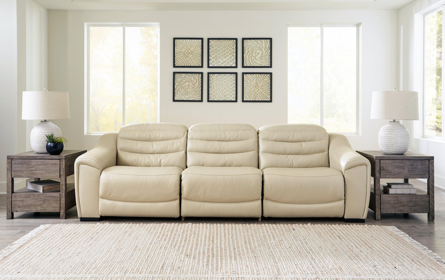 Center Line Cream 3-Piece Power Reclining Sectional - Ella Furniture