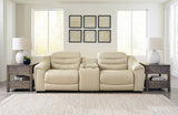 Center Line Cream 3-Piece Power Reclining Loveseat With Console - Ella Furniture