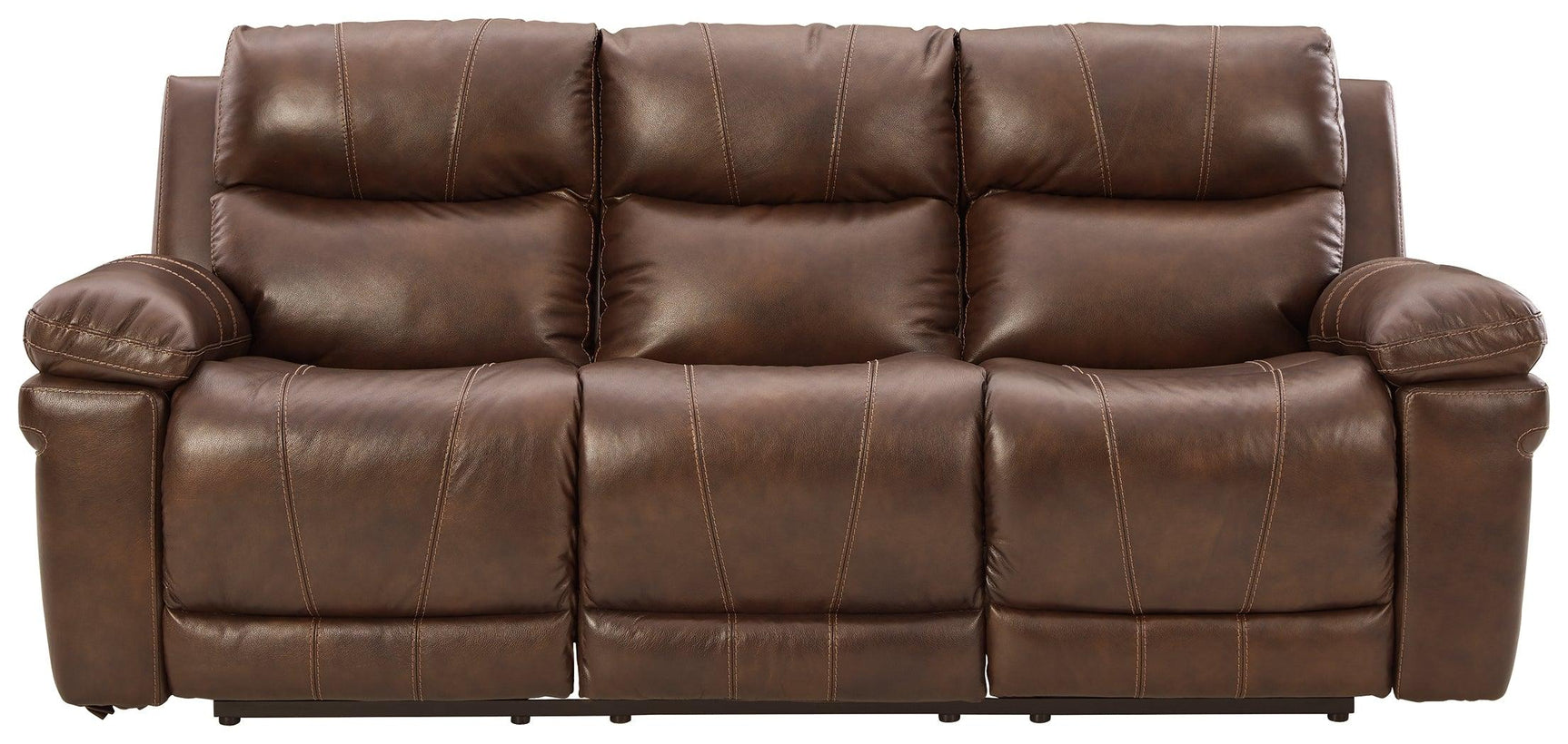 Edmar Chocolate Leather Power Reclining Sofa - Ella Furniture