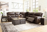 Dunleith Chocolate 5-Piece Power Reclining Sectional - Ella Furniture