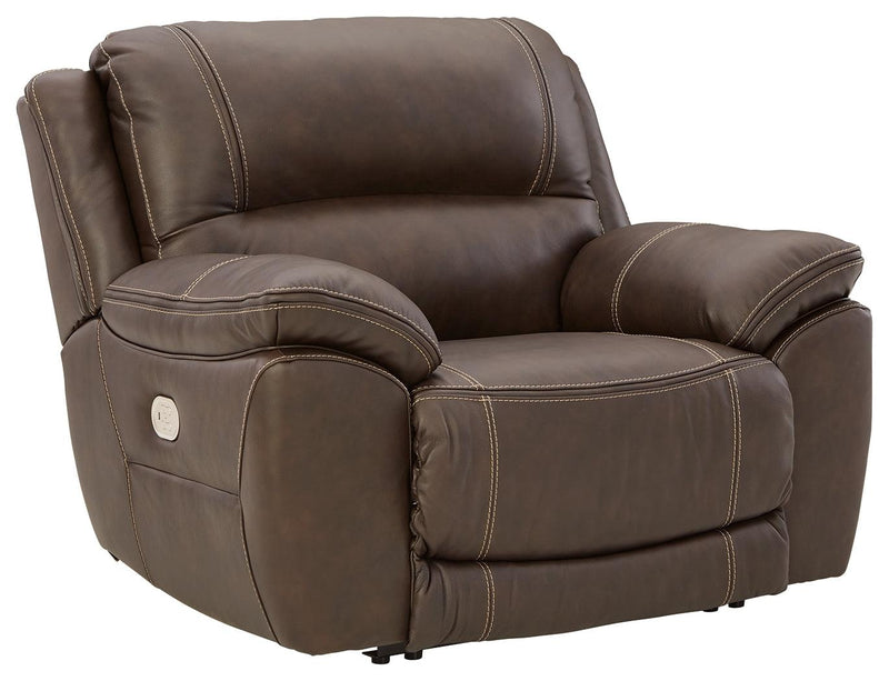 Dunleith Chocolate Leather Power Recliner - Ella Furniture