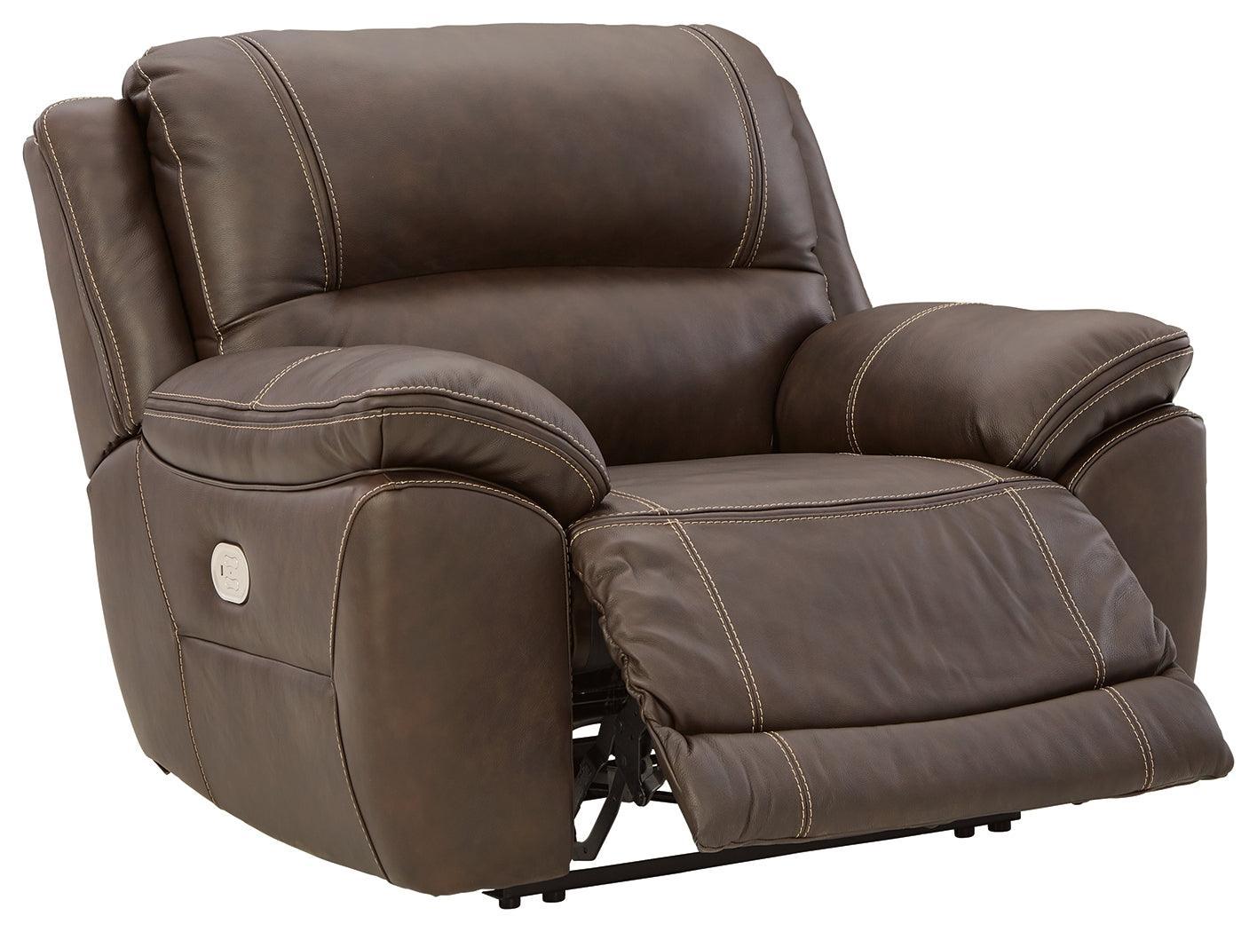 Dunleith Chocolate Leather Power Recliner - Ella Furniture