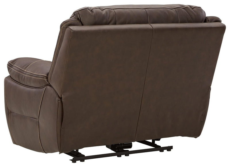 Dunleith Chocolate Leather Power Recliner - Ella Furniture