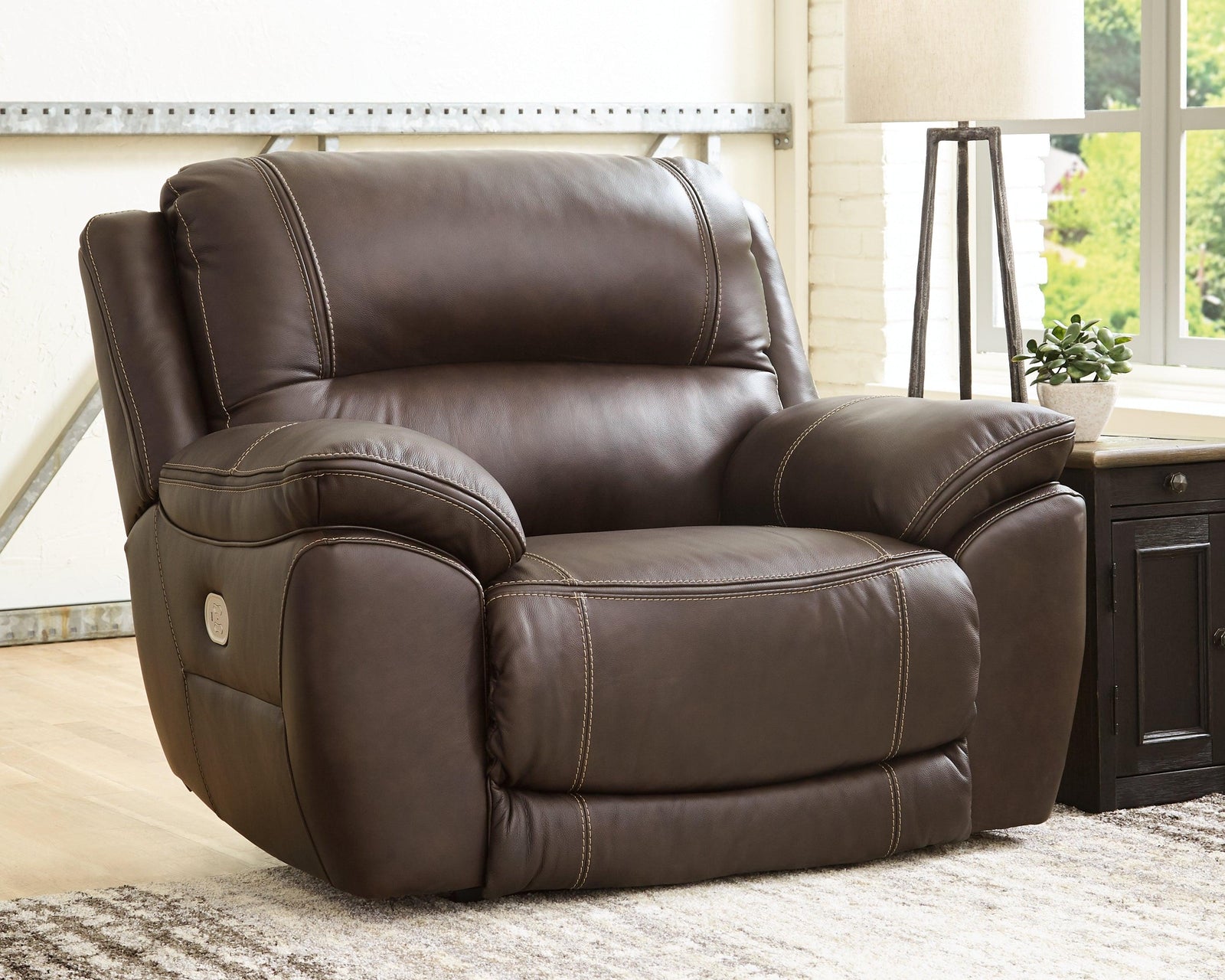 Dunleith Chocolate Leather Power Recliner