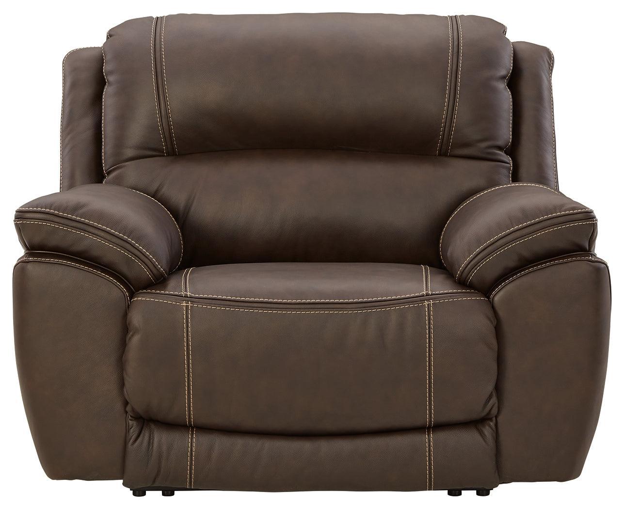Dunleith Chocolate Leather Power Recliner - Ella Furniture