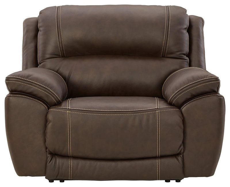 Dunleith Gray Leather Power Recliner - Ella Furniture