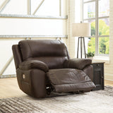 Dunleith Chocolate Leather Power Recliner - Ella Furniture