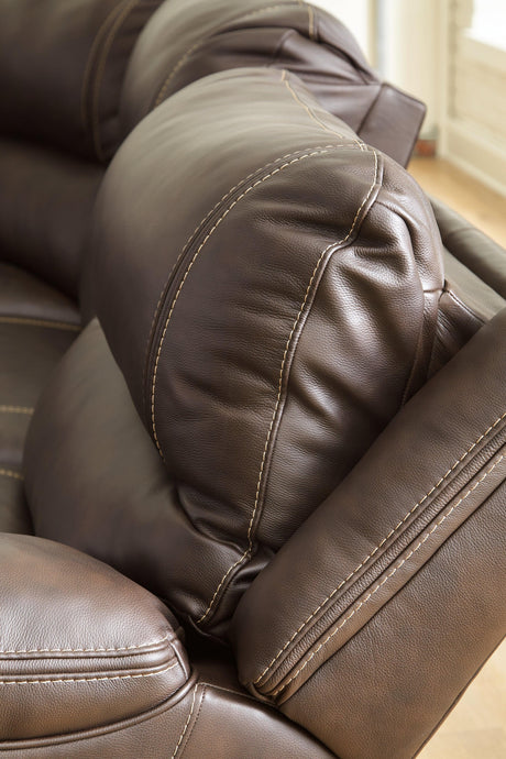 Dunleith Chocolate 6-Piece Power Reclining Sectional - Ella Furniture