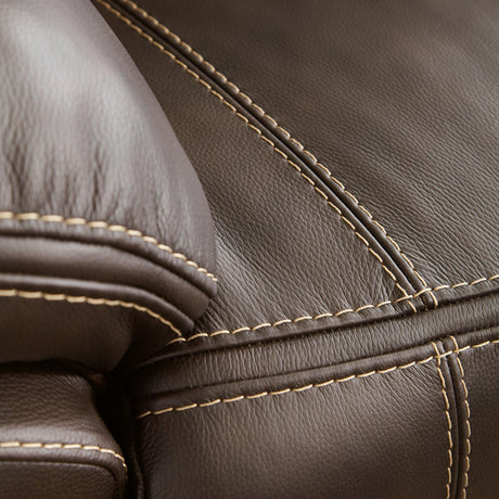 Dunleith Chocolate 5-Piece Power Reclining Sectional - Ella Furniture