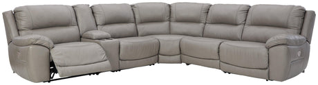 Dunleith Chocolate 6-Piece Power Reclining Sectional - Ella Furniture