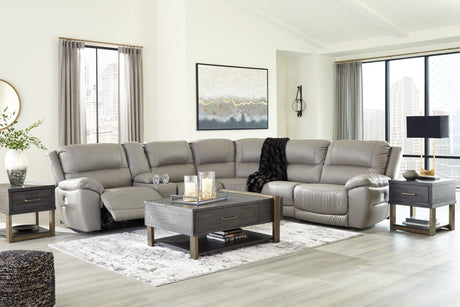 Dunleith Chocolate 6-Piece Power Reclining Sectional - Ella Furniture