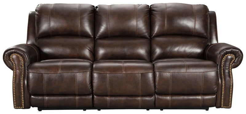 Buncrana Chocolate Leather Power Reclining Sofa