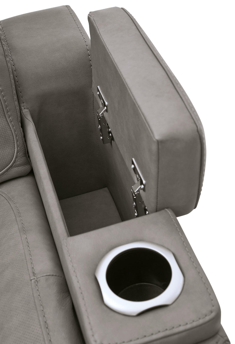 The Man-den Gray Leather Power Recliner