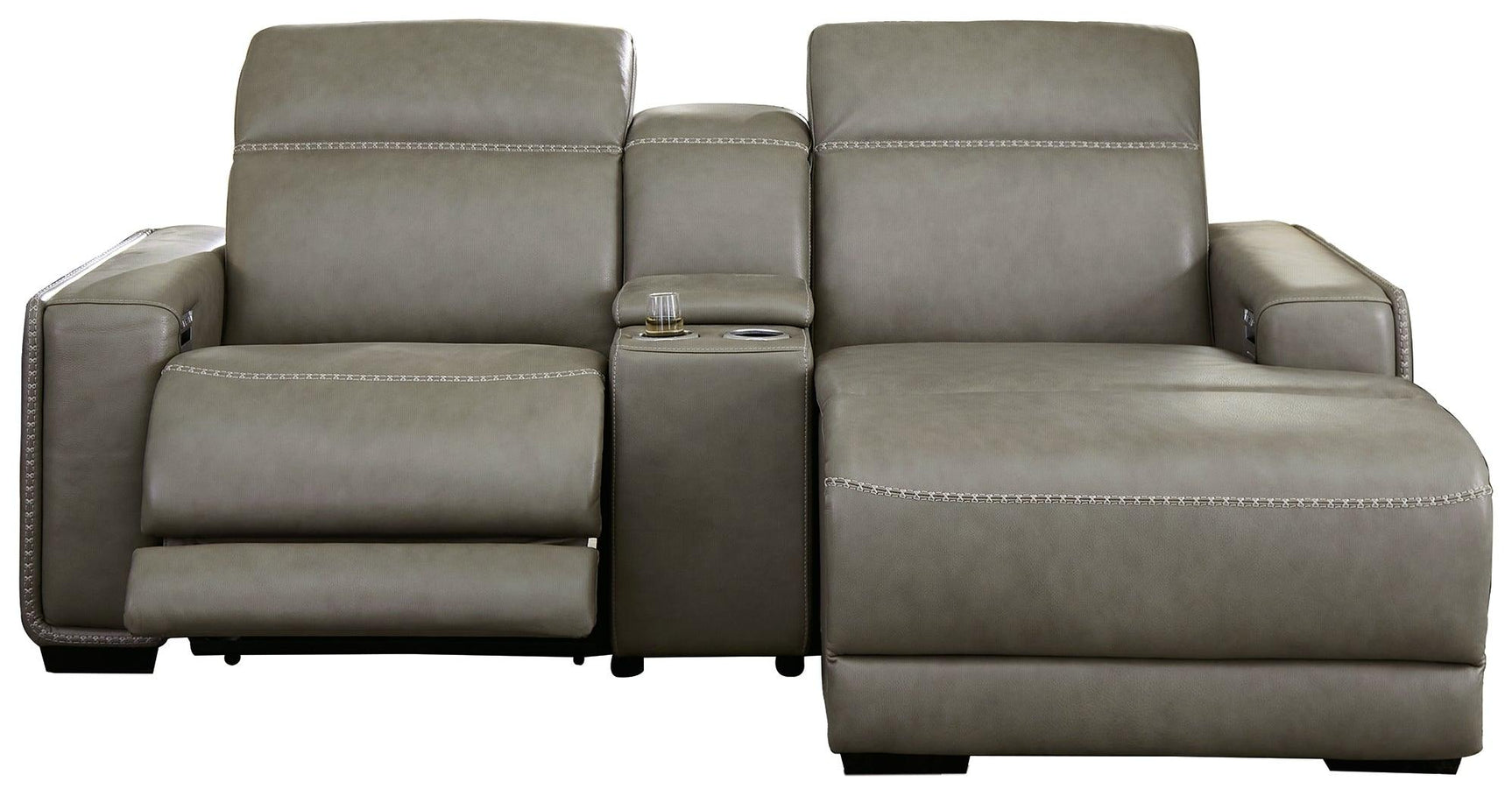 Correze Gray 3-Piece Power Reclining Sectional With Chaise - Ella Furniture